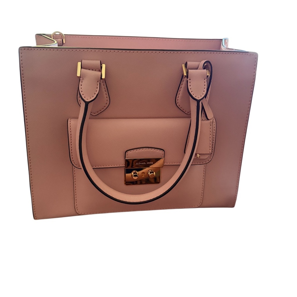 NWT Michael Kors Saffiano in Blush Pink Crossbody Bag with Gold Accents